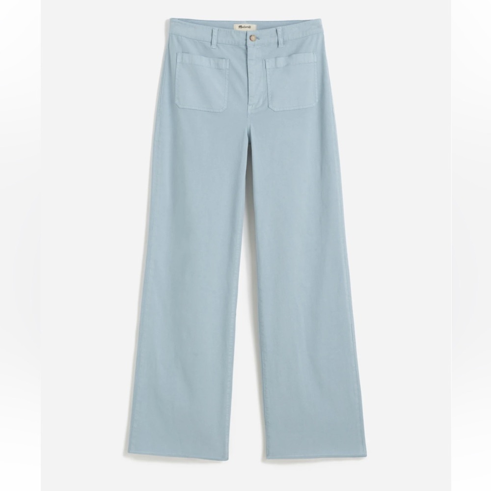 NEW Madewell The Emmett Wide-Leg Pant: Patch Pocket Edition Blue Horizon 26 $128